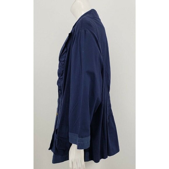 New Avenue Jacket Womens 26/28 Plus Size Navy Blue Snaps  Pockets - Picture 5 of 8